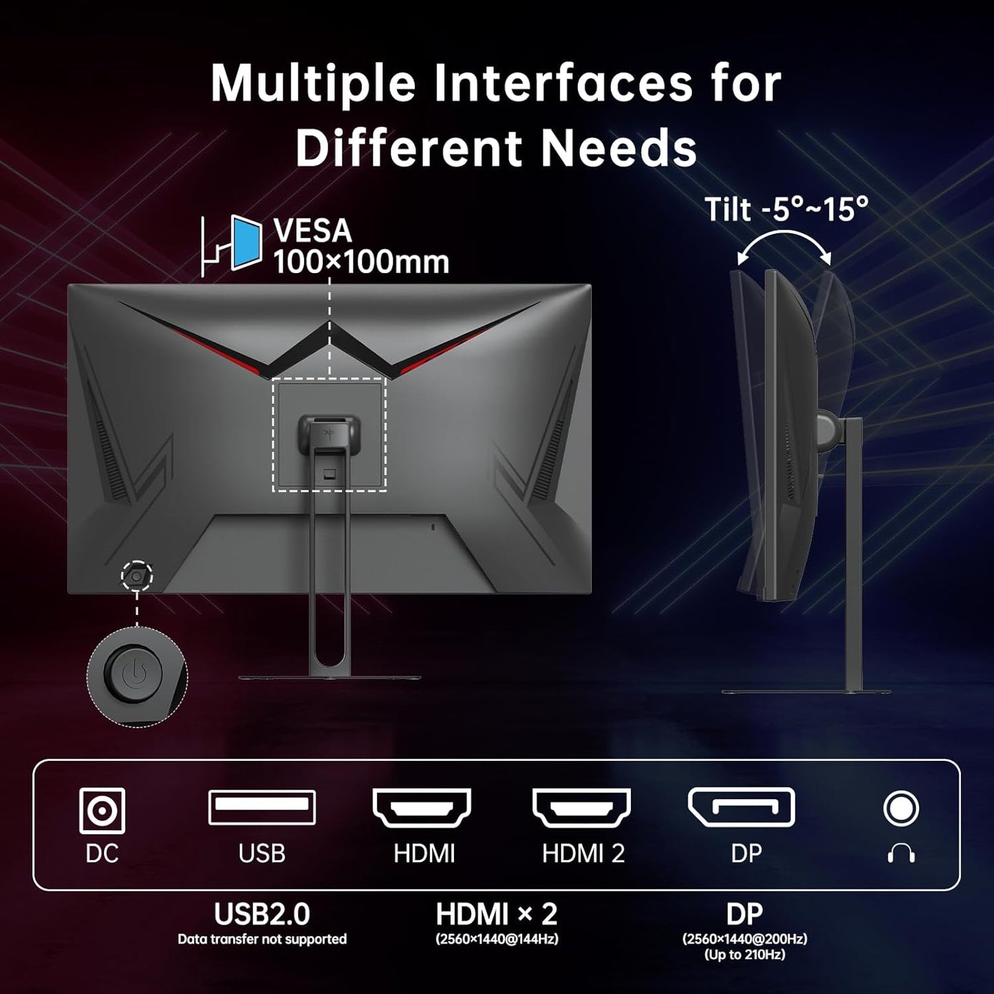 KTC 32 Inch 2K Computer Monitor, IPS 1440p Monitor with Ultra-Thin Bezels, HDR10, Freesync/G-sync, HDMI/DP Ports, Tilt Adjustable, Eyecare, Ideal for Business, Office, and Casual Gaming - PuriLite