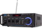 Pyle Bluetooth Amplifier-Wireless Dual Channel Stereo Amp, Powerful and Compact, 200W, LED Display, RCA/USB/SD/AUX/MIC in, FM Radio, Perfect for Home and Studio Audio - PuriLite