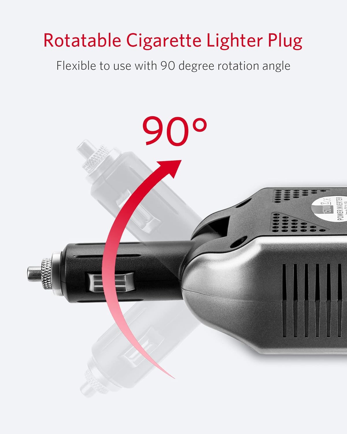 BESTEK 150W Car Power Inverter DC 12V to AC 110V with 2 USB Ports (3.1A Shared) - PuriLite