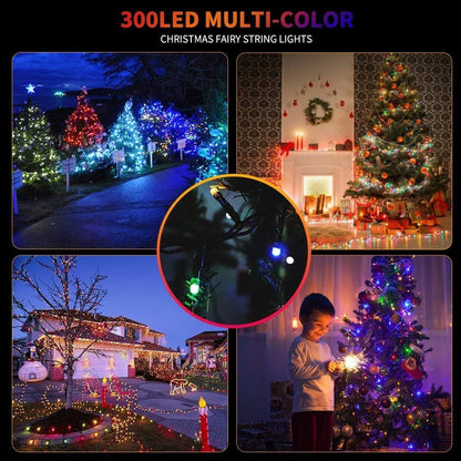 Haili Halloween Lights Outdoor, 105 FT 300 LED Halloween String Lights with Memory Function, Plug in 8 Mode String Lights for Halloween,Christmas,Party, Patio, House Decoration (Purple Orange) - PuriLite