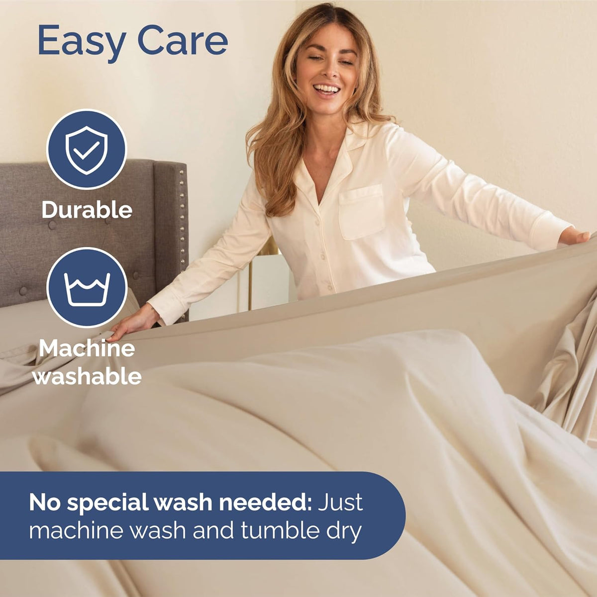 Extra Deep Queen Sheet Set - 6 Piece Breathable & Cooling Sheets - Hotel Luxury Bed Sheets Set - Easy & Secure Fit - Soft, Wrinkle Free & Comfy Sheets Set - White Sheet Set w/Extra Deep Pockets - PuriLite