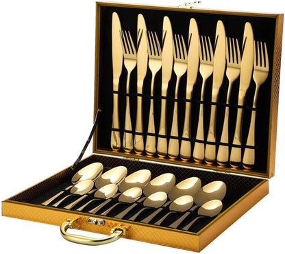 Purilite Select 24-Piece Gold Silverware Set - PuriLite