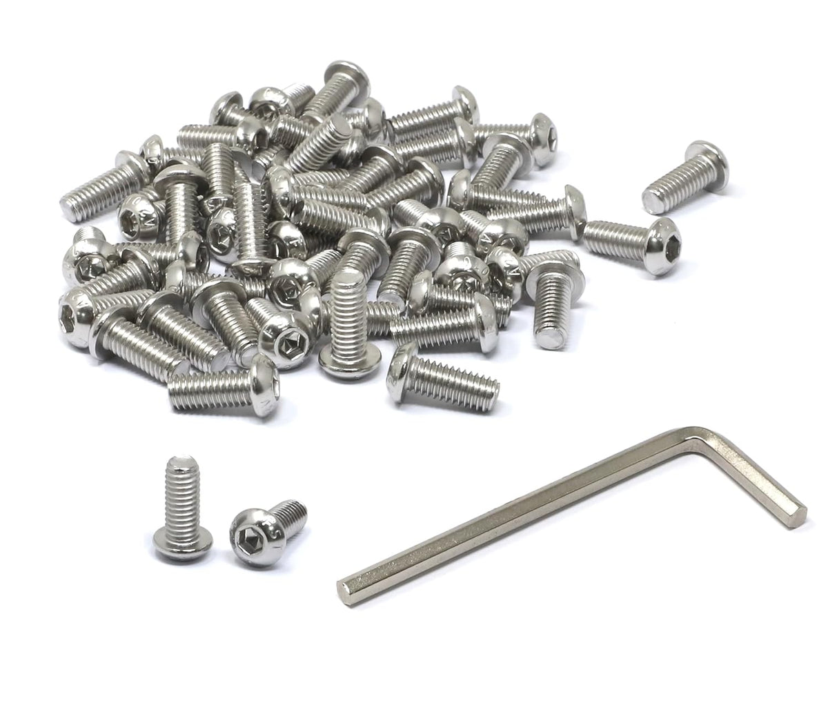 iexcell 50 Pcs M6 x 20mm Thread Pitch 1 mm Stainless Steel 304 Hex Socket Button Head Cap Screws Bolts Kit - PuriLite