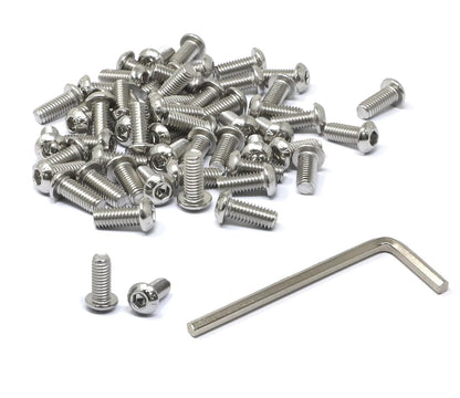 iexcell 50 Pcs M6 x 20mm Thread Pitch 1 mm Stainless Steel 304 Hex Socket Button Head Cap Screws Bolts Kit - PuriLite