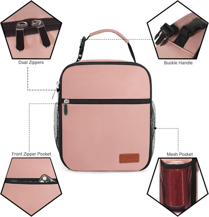 Lunch Box for Men Women Adults Small Lunch Bag for Office Work Picnic - Reusable Portable Lunchbox, Black - PuriLite
