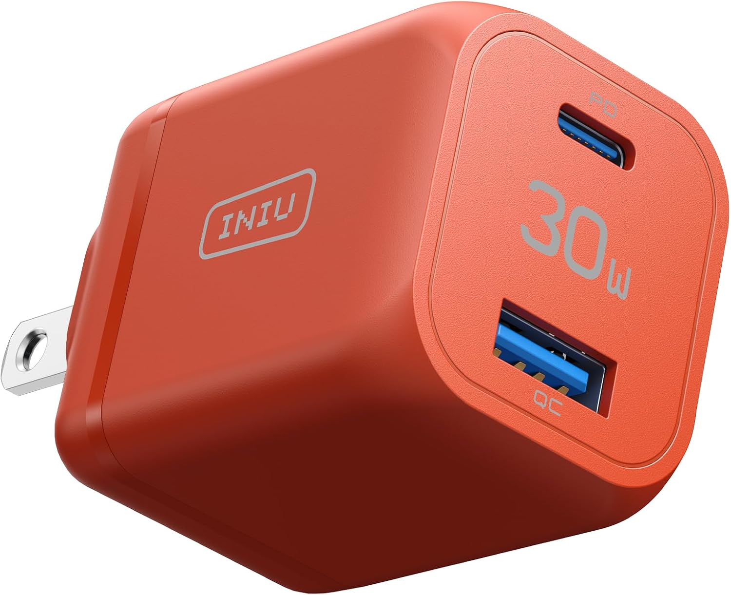 INIU USB C Charger, 2-Pack 30W PD QC 3.0 Dual Port Fast Charging Type C Charger Block with 5ft USB-C Cable, Compact USB C Wall Charger with Foldable Plug for iPhone 16 15 Pro Max Samsung S23, Yellow - PuriLite