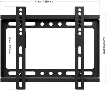 TV Wall Mount, Ultra Slim Articulating Heavy-Duty Bracket Fixed Low Profile for 20 22 24 32 39 40 14-42 inch LED OLED LCD Monitor Flat Screen Plasma TVs - PuriLite