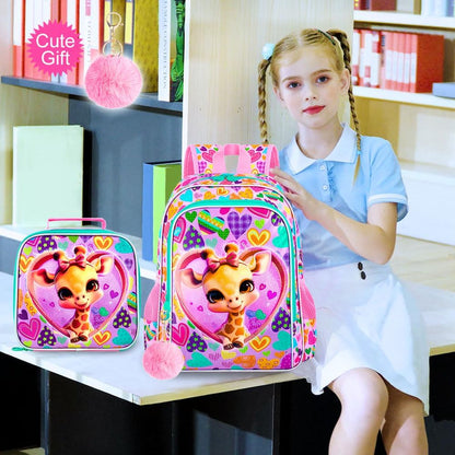 3pcs Backpack for Boys and Girls, 16” Kids Kindergarten Bookbag with Lunch Box, Cute Elementary Backpacks for Boy Girl - PuriLite