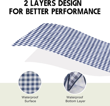 SAMSIER Large Outdoor Picnic Blankets Waterproof Foldable, Beach Blanket Sandproof Portable, Cute Picnic Mat Washable (Navy Blue, 60"×80") - PuriLite
