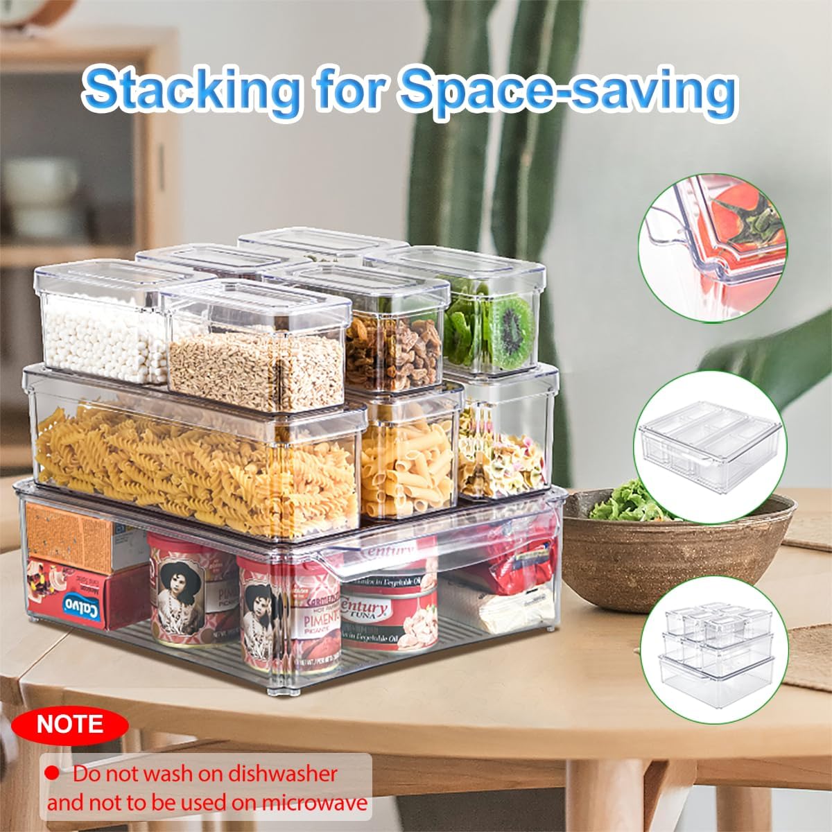 Pure Future 50-Piece Large Airtight Food Storage Containers with Lids, BPA-Free Stackable & Microwave Safe Kitchen Set for Meal Prep, Freezer Use - 25 Containers & Lids, Leakproof Design - PuriLite
