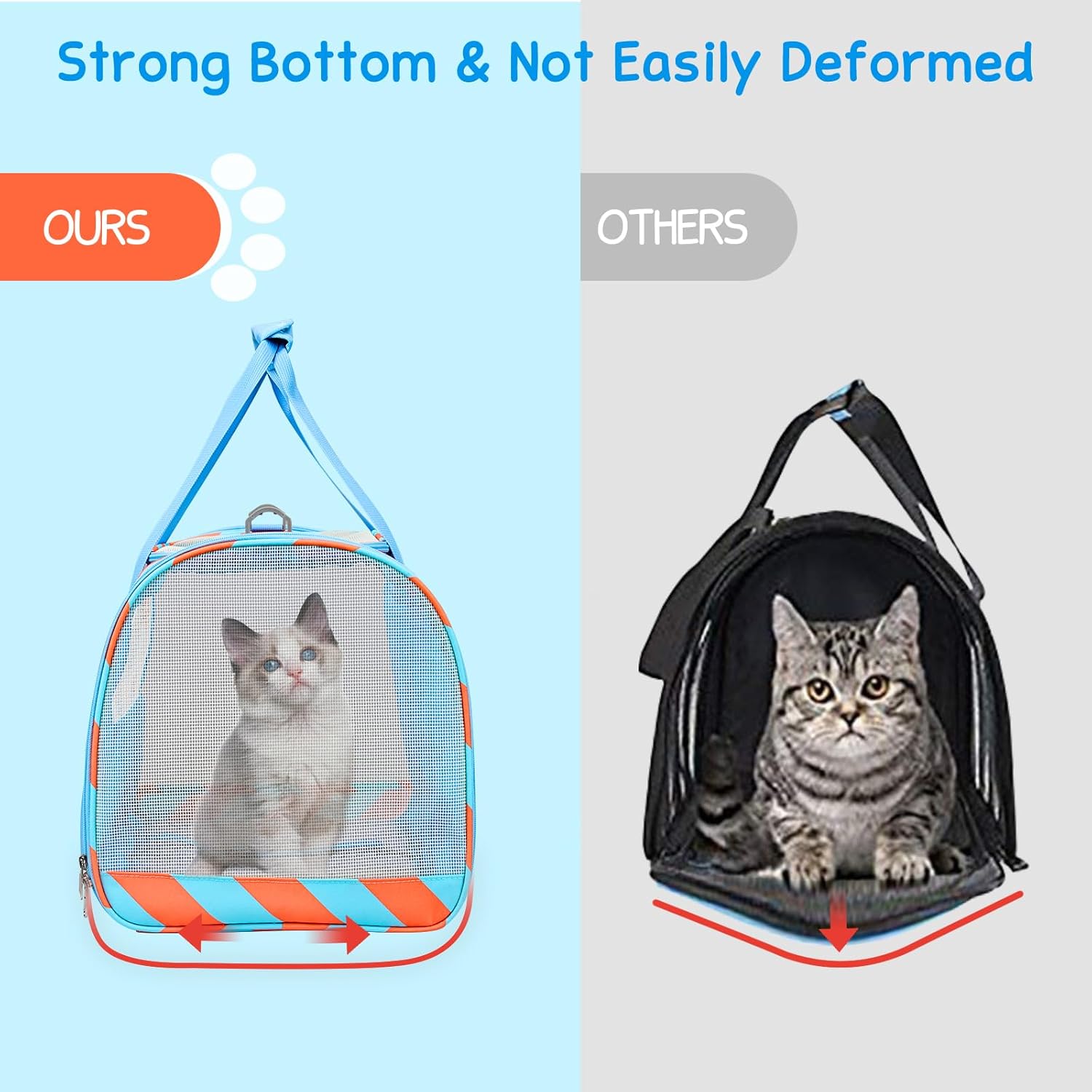 BurgeonNest Cat Carriers for Medium Cats Under 25 lbs, Pet Carrier for Cats with Unique Side Bag,Top Load Small Pet Carrier Soft-Sided Escape Proof with 4 Ventilated Windows - PuriLite