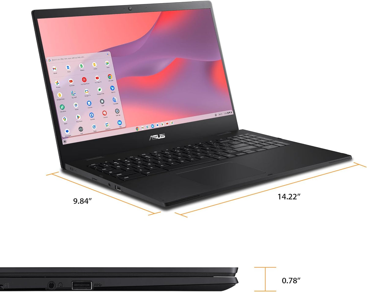 ASUS Chromebook CX1 Laptop, 15.6" Full HD NanoEdge Display, Intel Celeron N4500 Processor, 64GB eMMC Storage, 4GB RAM, Wi-Fi 6 ChromeOS, CX1500CKA-DH03-CB - PuriLite