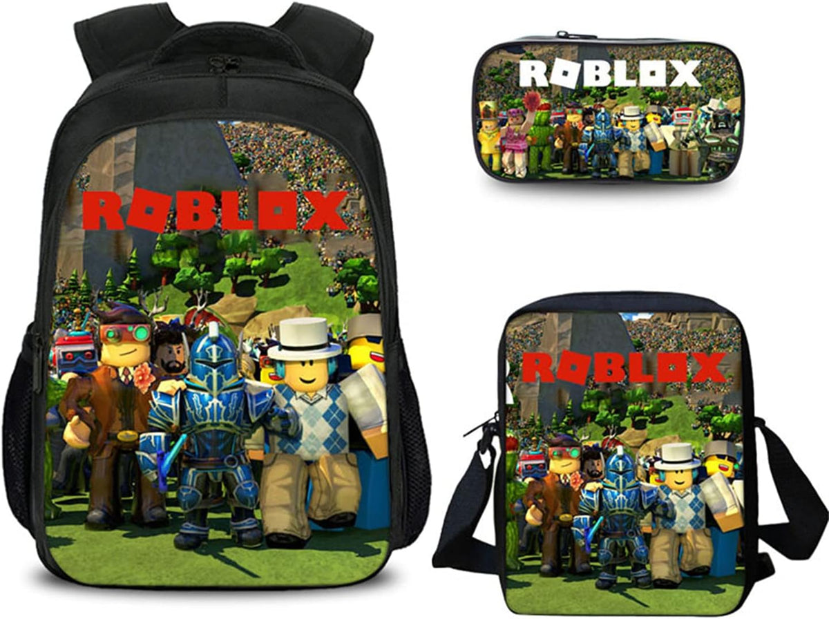 Roblox Backpack with Lunch Box Student Bookbag School Bag for Kids Boys Girls - PuriLite