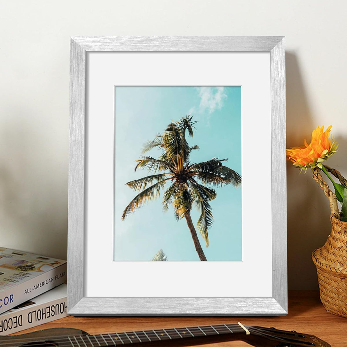 upsimples 11x14 Picture Frame, Display Pictures 8x10 with Mat or 11x14 Without Mat, Wall Hanging Photo Frames, Black - PuriLite