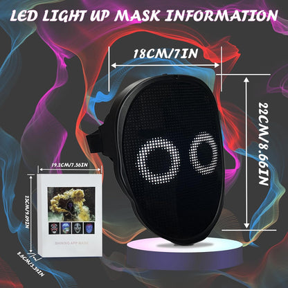 Depointer Life Led Mask with Bluetooth-compatible App Controlled, Customizable Shining Mask - PuriLite