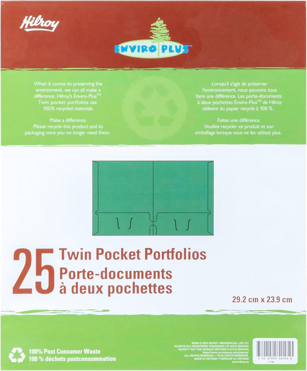 Hilroy Twin Pocket Portfolios, 9.5" x 11.75", 4-Pack, Assorted Colours (06042) - PuriLite