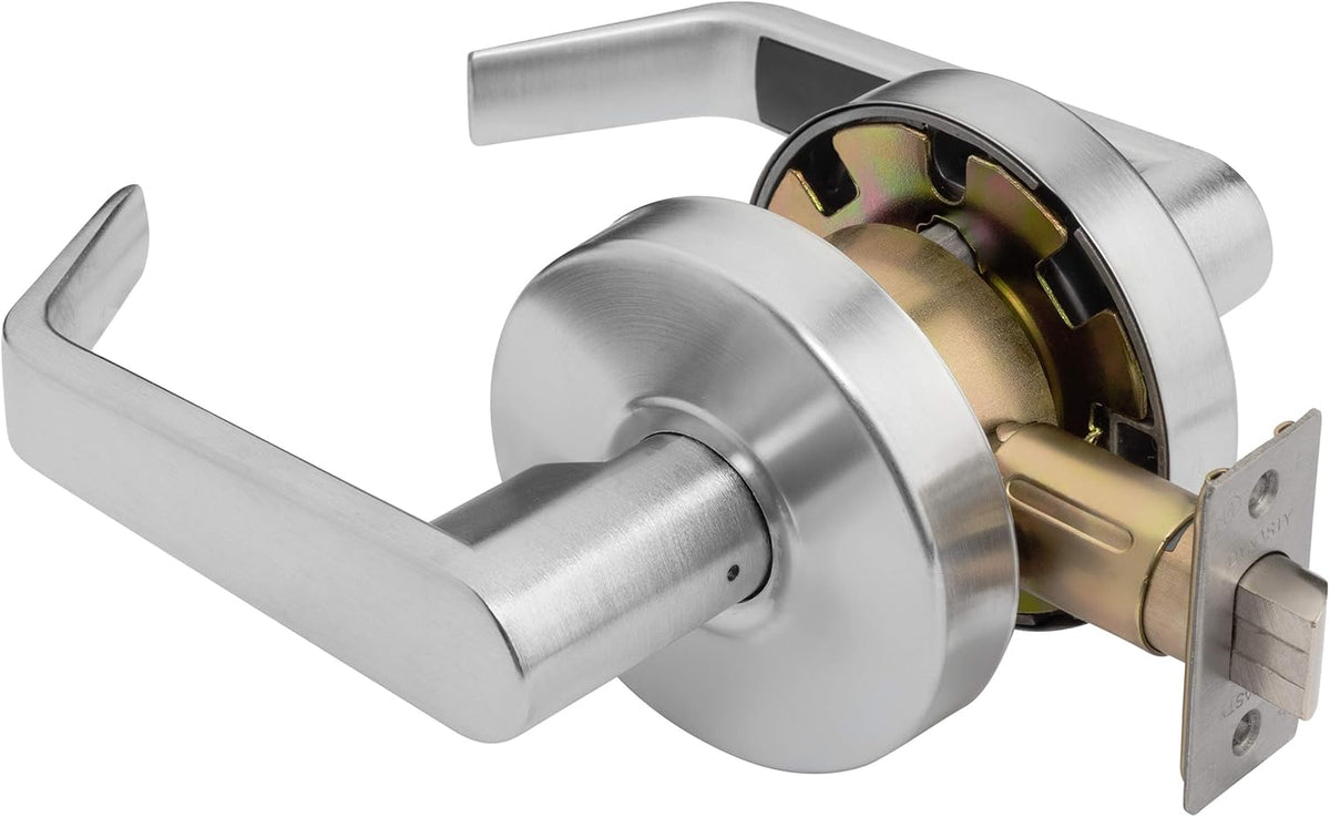 Dynasty Hardware AUG-00-26D Grade 2 Commercial Duty Office Door Keyed Lever Lockset, ADA, Satin Chrome Finish - PuriLite