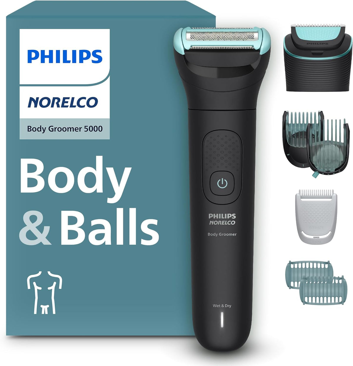 Philips Norelco Body Groomer 5000 Series, Intimate Hair Trimmer & Shaver