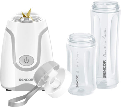 Sencor SBL2200WH 300W Smoothie Blender with 2 Impact Resistant BPA Free Bottles, White - PuriLite
