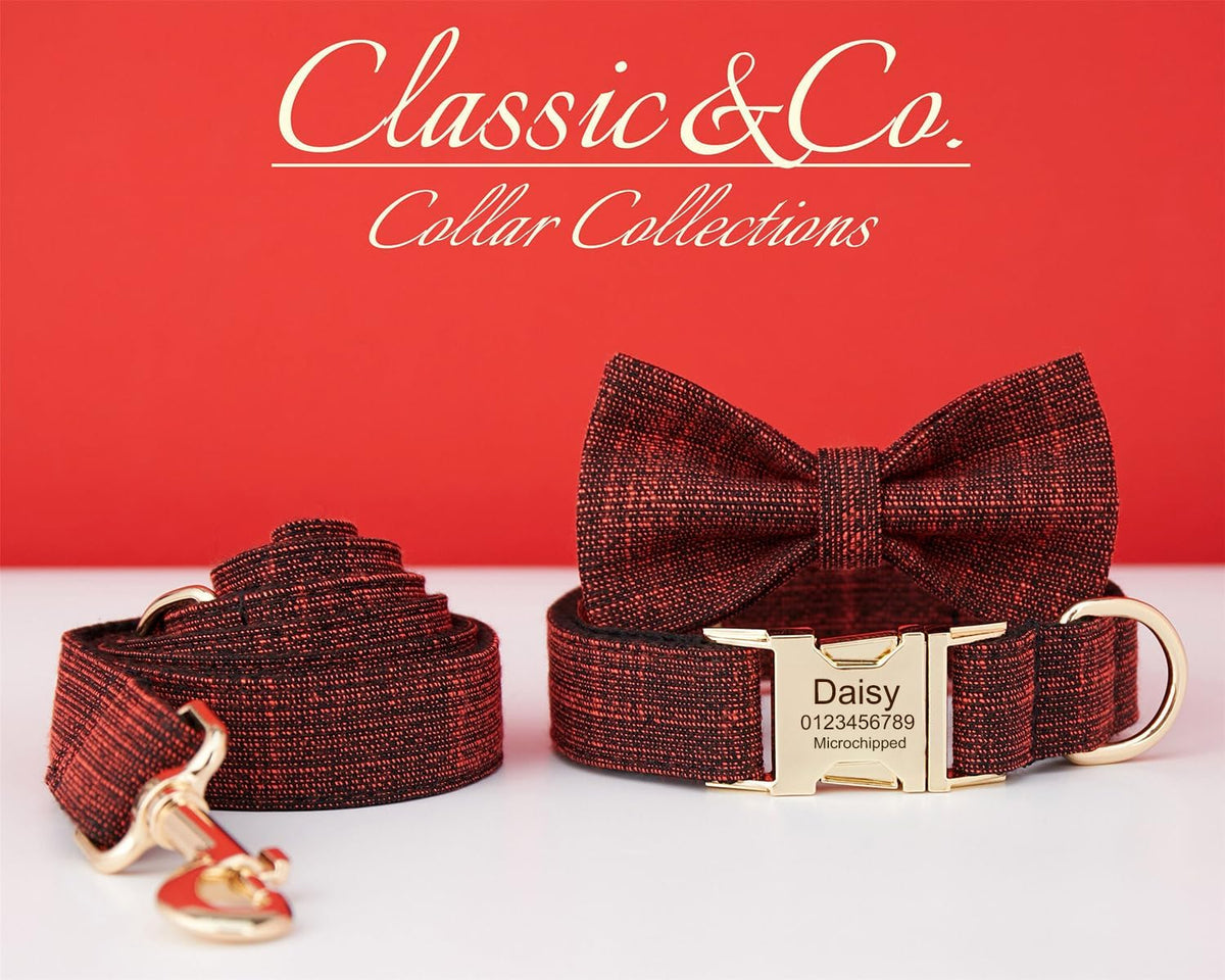 Custom Engraved Dog Collar with Name and Phone Number, Personalized for Small, Medium, and Large Dogs (Plaid) - PuriLite