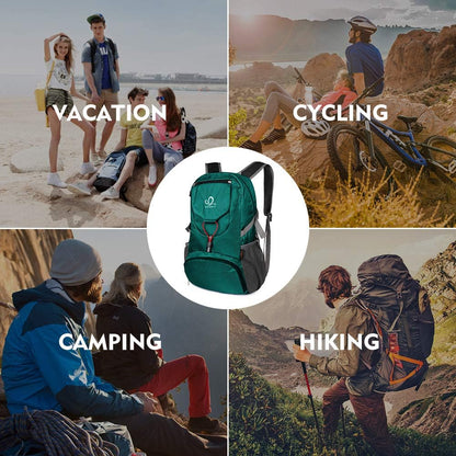 WATERFLY Hiking Backpack 20L Foldable Travel Backpack Lightweight Hiking Daypack for Outdoor Cycling Camping - PuriLite