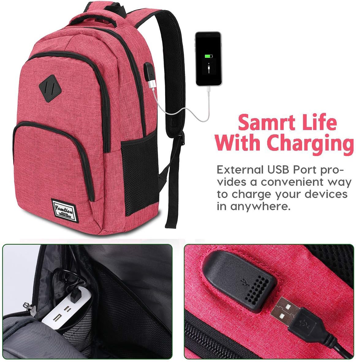 Backpack for Teen Girls,Boys School Backpack for Women with USB,College Backpack,Big Flower - PuriLite