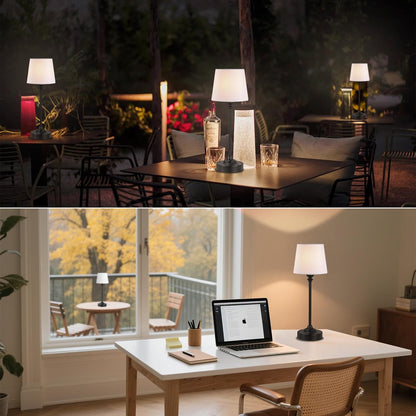 Rechargeable Cordless Table Lamp: 3000k Stepless Dimming, 1 Pack Brass 4000mAh Battery Operated Wireless Touch Lamp for Dining Table, Counter, Living Room, Bedroom - PuriLite