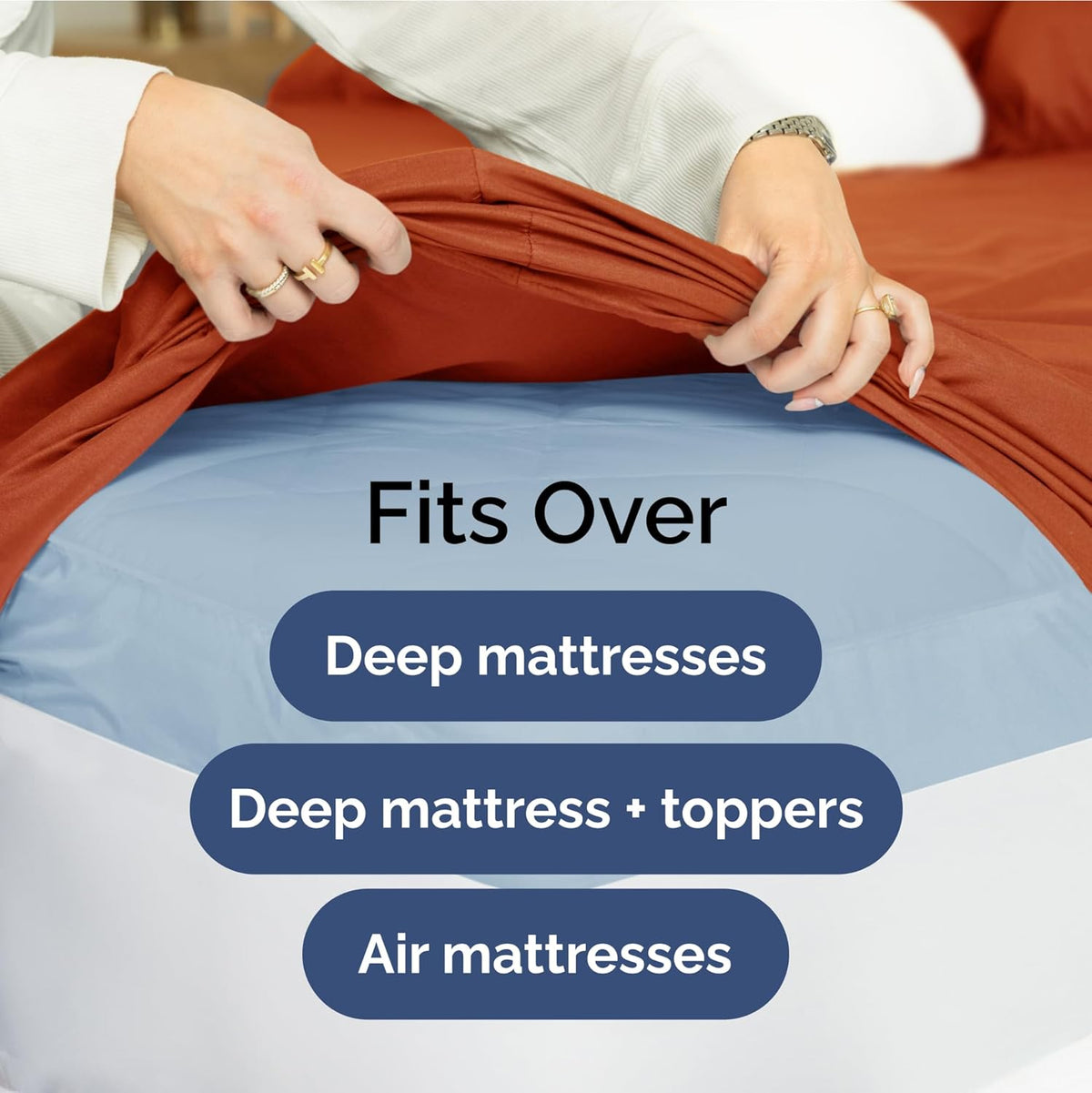 Extra Deep Queen Sheet Set - 6 Piece Breathable & Cooling Sheets - Hotel Luxury Bed Sheets Set - Easy & Secure Fit - Soft, Wrinkle Free & Comfy Sheets Set - White Sheet Set w/Extra Deep Pockets - PuriLite