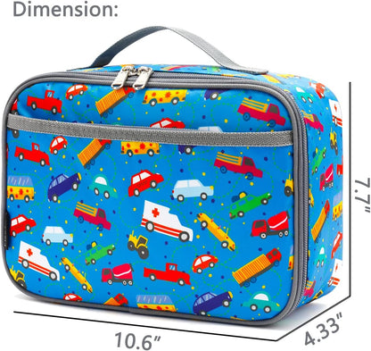 FlowFly Kids Lunch Box Insulated Soft Bag Mini Cooler Back to School Thermal Meal Tote Kit for Girls, Boys, Black - PuriLite