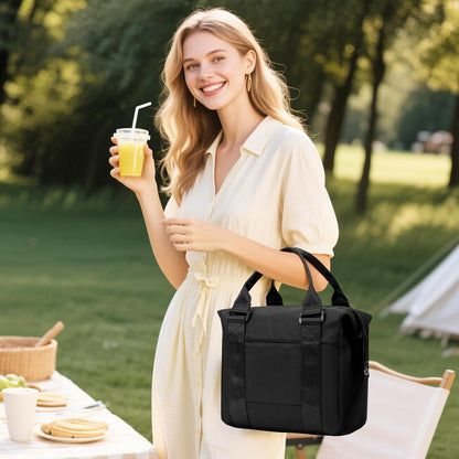 Lunch Bag Insulated Lunch Box Leakproof Lunch Tote Bags for Women Men,Portable Thermal Cooler Bag Lunch Containers with Shoulder Strap for Work, Family, Picnic, School, Outdoor,BBQ C2-Pinkpurple - PuriLite