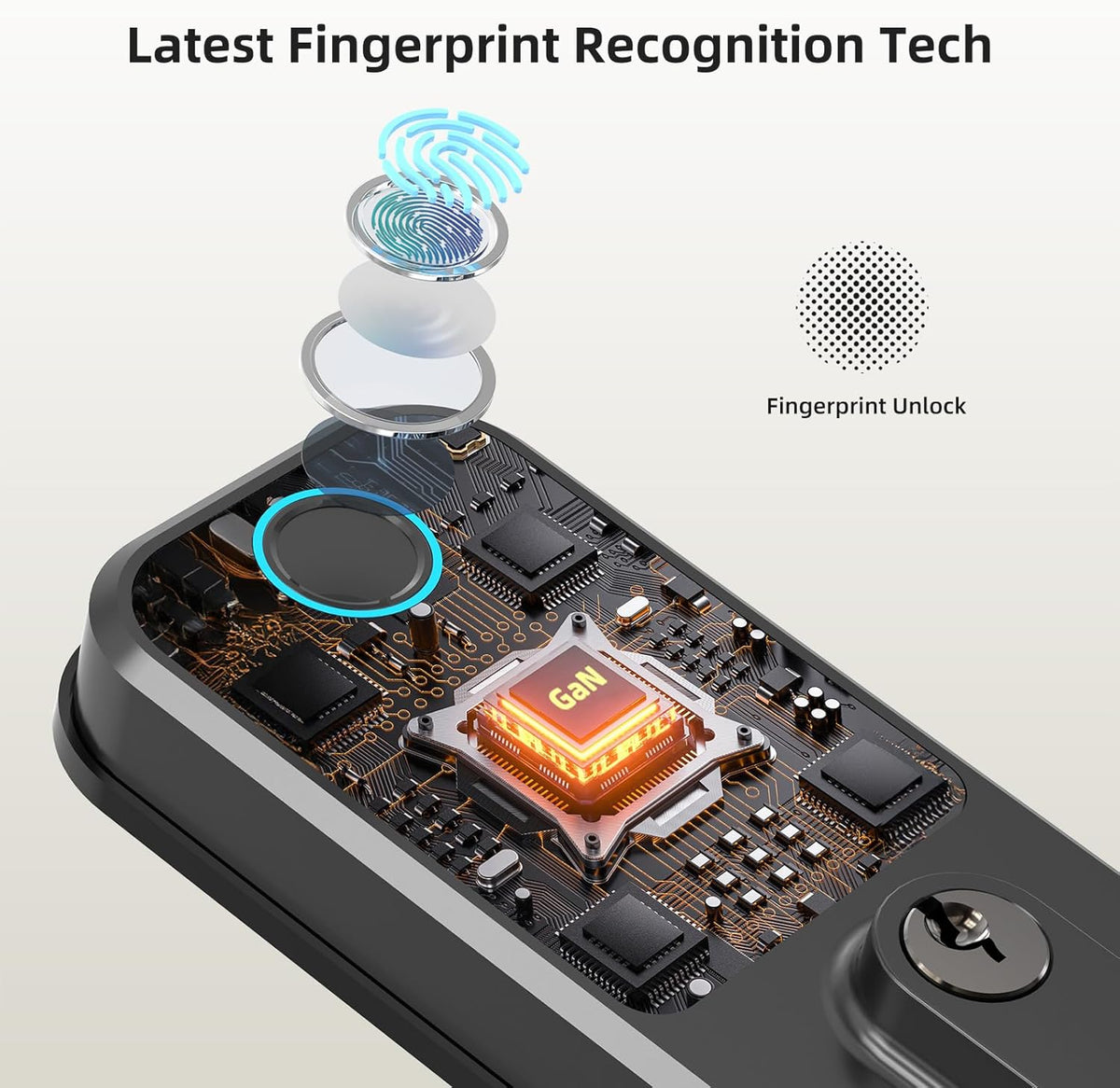 Keyless Entry Door Lock with Knob: NUTOMO Front Door Lock Set Fingerprint Deadbolt Alexa Digital Keypad Door Locks APP Remote Control Auto Lock Black - PuriLite