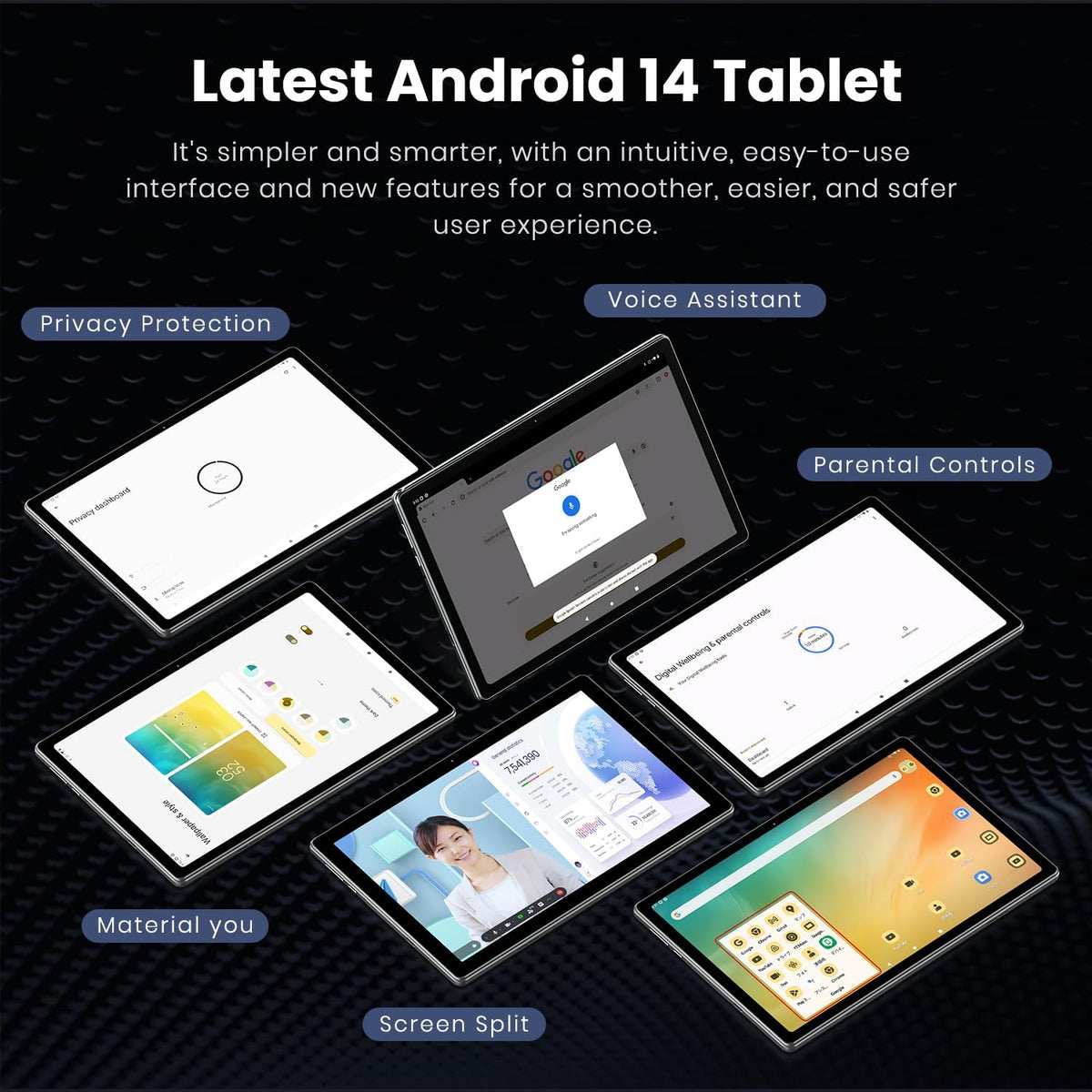 2025 Android Tablet, 10.1 Inch Android 14 Tablet Octa-Core, 12GB RAM+64GB ROM 1TB Expand, 2+8MP Camera, BT5, Tablets PC 2.4/5G WiFi 6,1080 IPS FHD Screen, Tablets Android Gifts for Men Women - PuriLite