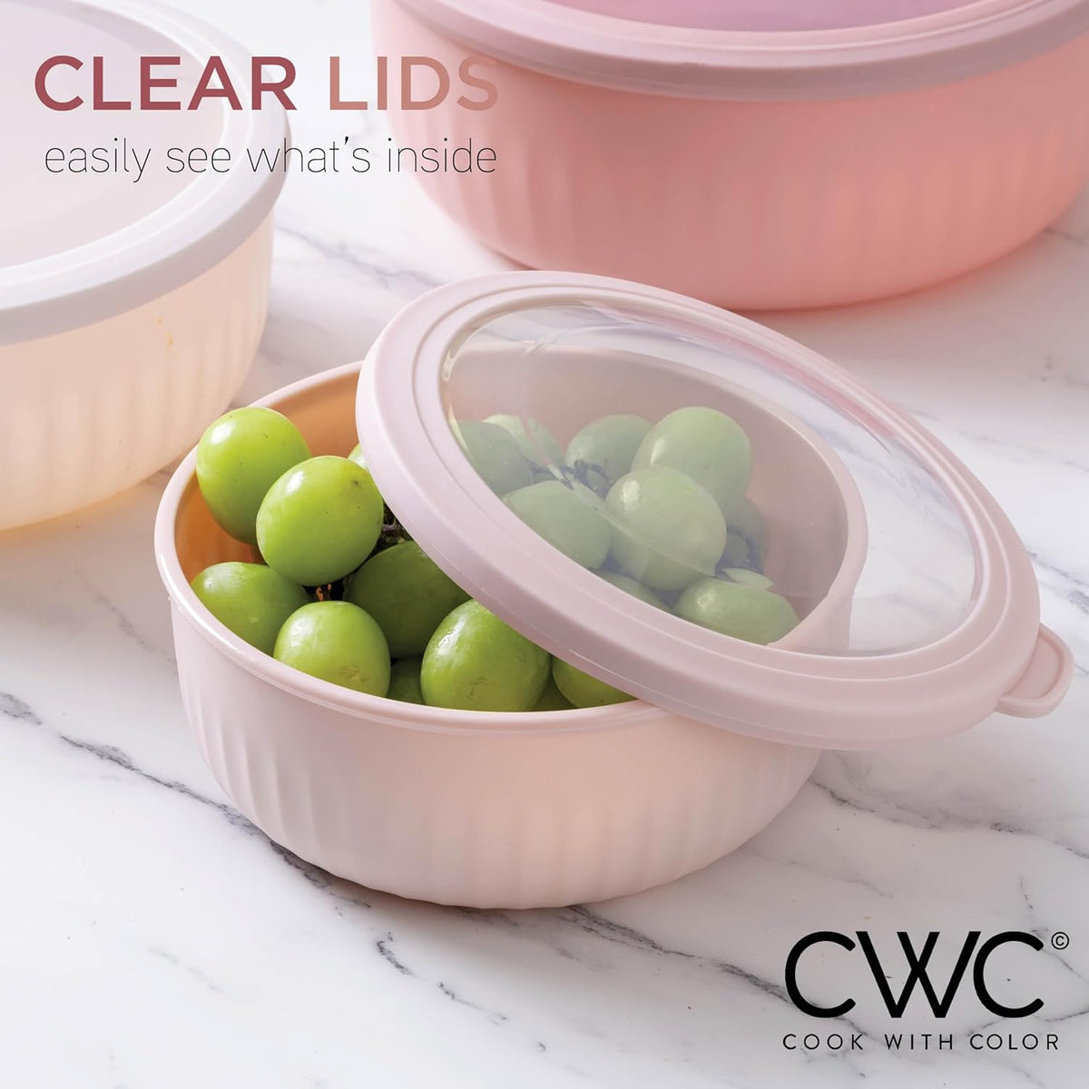COOK WITH COLOR Prep Bowls with Lids- 8 Piece Nesting Plastic Small Mixing Bowl Set with Lids (Teal Ombre) - PuriLite