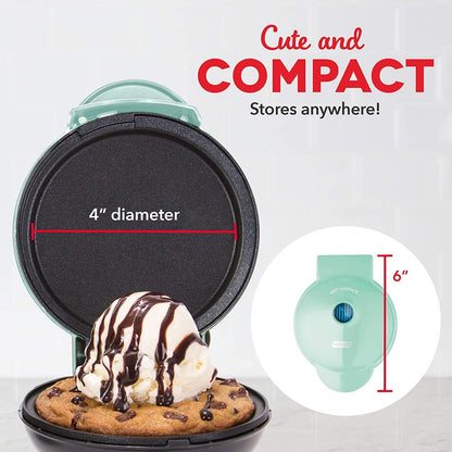 DASH Mini Maker Electric Round Griddle for Individual Pancakes, Cookies, Eggs & Other on The go Breakfast, Lunch & Snacks with Indicator Light + Included Recipe Book - White - PuriLite