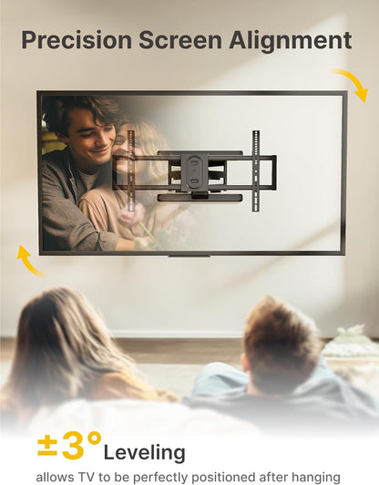 monTEK Long Arm TV Wall Mount for Most 43-90 Inch TVs, 42.5 Inch Long Extension TV Mount Swivel and Tilt, Full Motion Wall Mount TV Bracket Fit Max VESA 800 x 400mm, Up to 132 lbs, 16”,18” Studs - PuriLite