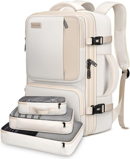 Vancropak Carry on Backpack, Airline Approved 45L Travel Backpack with 3 Packing Cubes - PuriLite