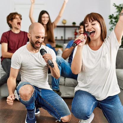 TONOR Wireless Microphones, UHF Dual Karaoke Microphone System, Microfonos Inalambricos with Rechargeable Receiver, Cordless Dynamic Mic for Singing, Wedding, DJ, Party, Speech TW320 Grey - PuriLite