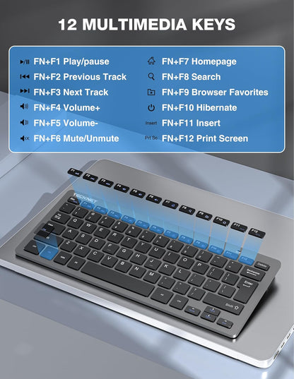 TECKNET Keyboard and Mouse Wireless - Compact 2.4GHz Wireless Keyboard and Mouse Combo with Adjustable DPI, Ultra-Quiet Clicks, Lag-Free Performance for Computer, Laptop, PC, Windows, Mac, Chrome OS - PuriLite
