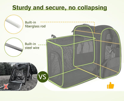 Pecute Pet Carrier Backpack, Dog Carrier Backpack Expandable with Breathable Mesh for Pets ＜6kg, Pet Backpack Carrier for Hiking Travel Camping Outdoor - PuriLite