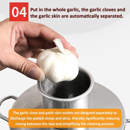Electric Garlic Peeler Machine, 200W Stainless Steel Commercial 30kg/H 200W commercial whole garlic peeling machine. Features electric separator design for restaurants and homes.