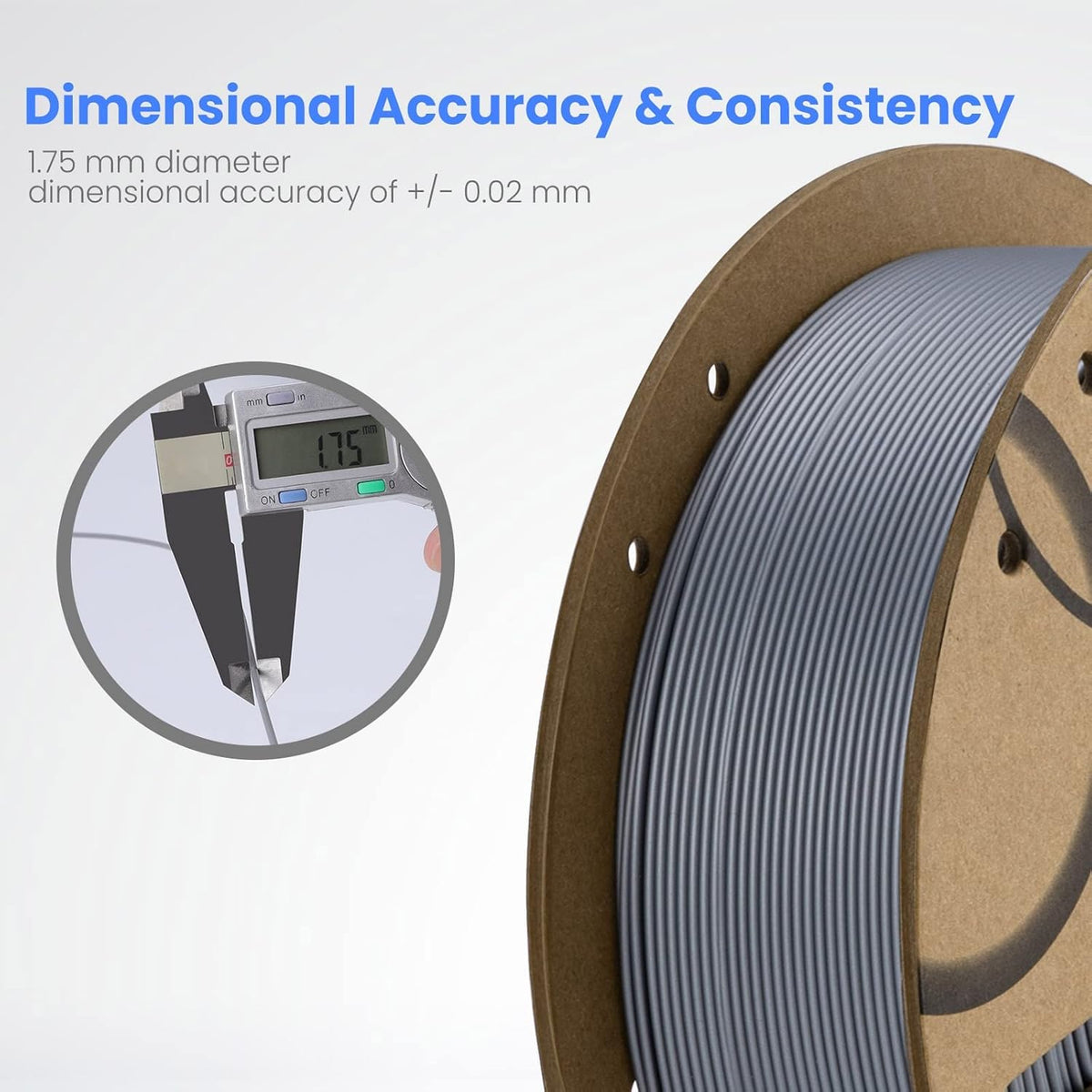 ELEGOO PLA Filament 1.75mm Black 1KG,3D Printer Filament Dimensional Accuracy +/- 0.02mm,1kg Cardboard Spool(2.2lbs) 3D Printing Filament Fits for Most FDM 3D Printers - PuriLite