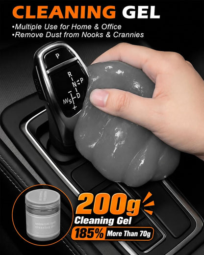 20Pcs Windshield Cleaner Tool - Car Interior Detailing Brush Kit with 200g Cleaning Gel, Microfiber Car Wash Mitt, Dash Duster & 2-Sided Scrubber, All-in-One Inside Car Cleaning Supplies Tool