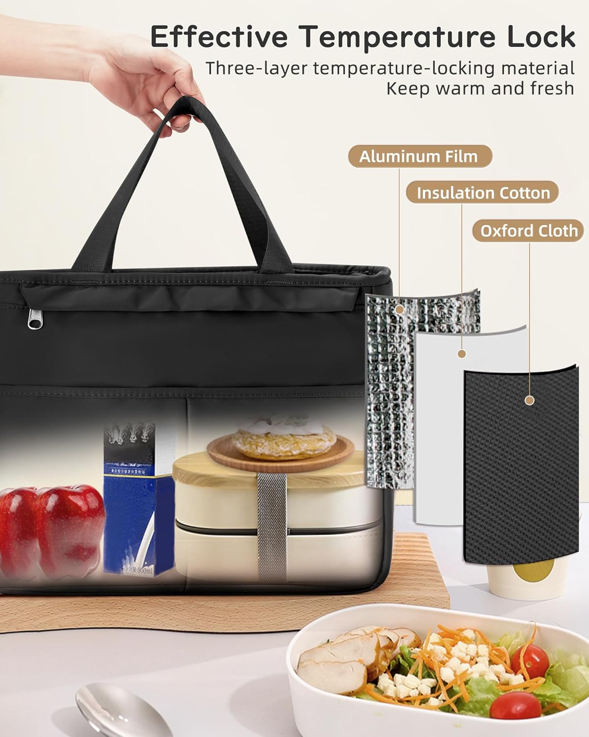 Lunch Bag Insulated Lunch Box Leakproof Lunch Tote Bags for Women Men,Portable Thermal Cooler Bag Lunch Containers with Shoulder Strap for Work, Family, Picnic, School, Outdoor,BBQ C2-Pinkpurple - PuriLite