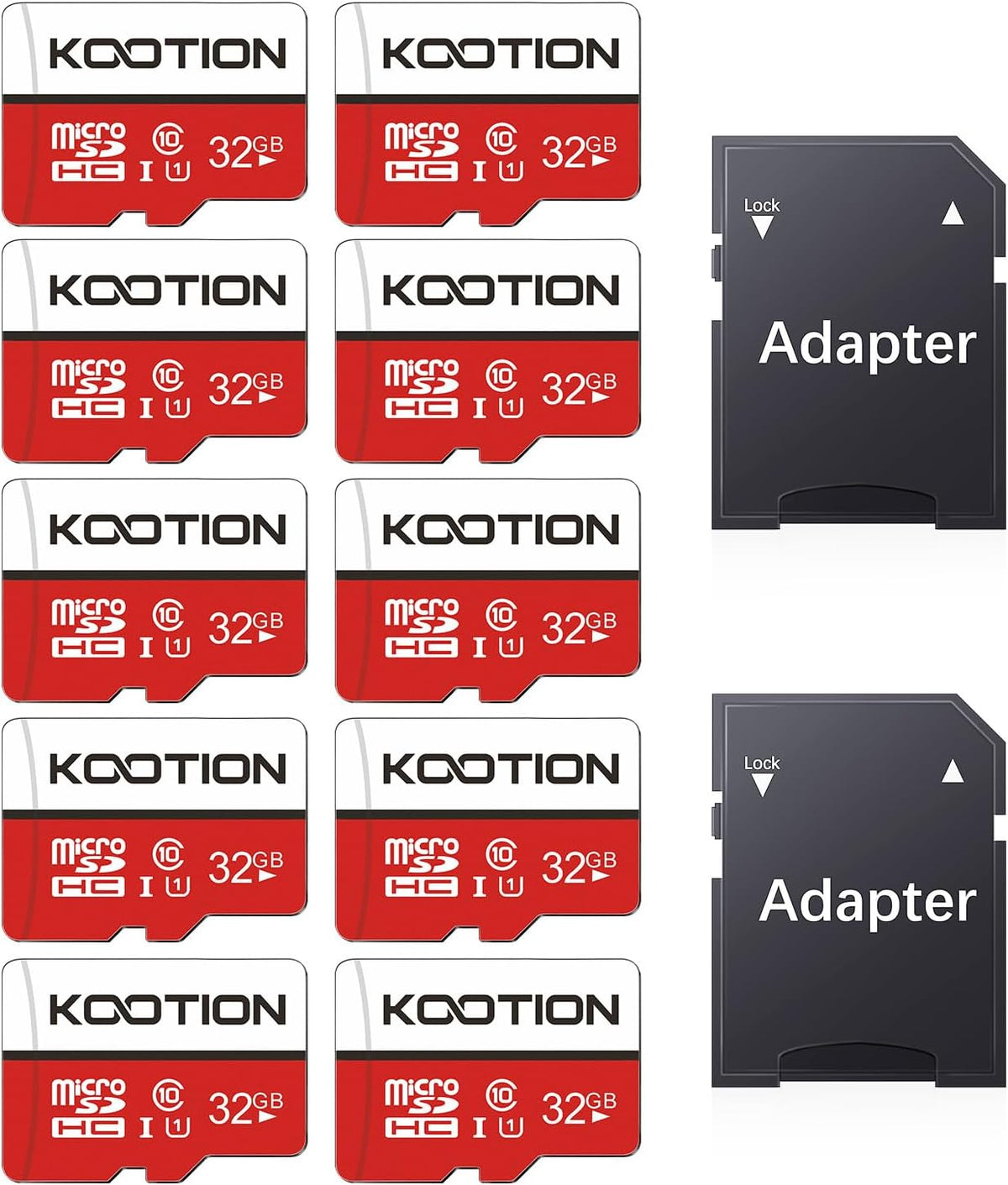 KOOTION 10 Pack 16 GB Micro SD Card Class-10 Micro SDHC Card 16 GB UHS-I High Speed TF Card R Flash C10 U1 Memory Card - PuriLite