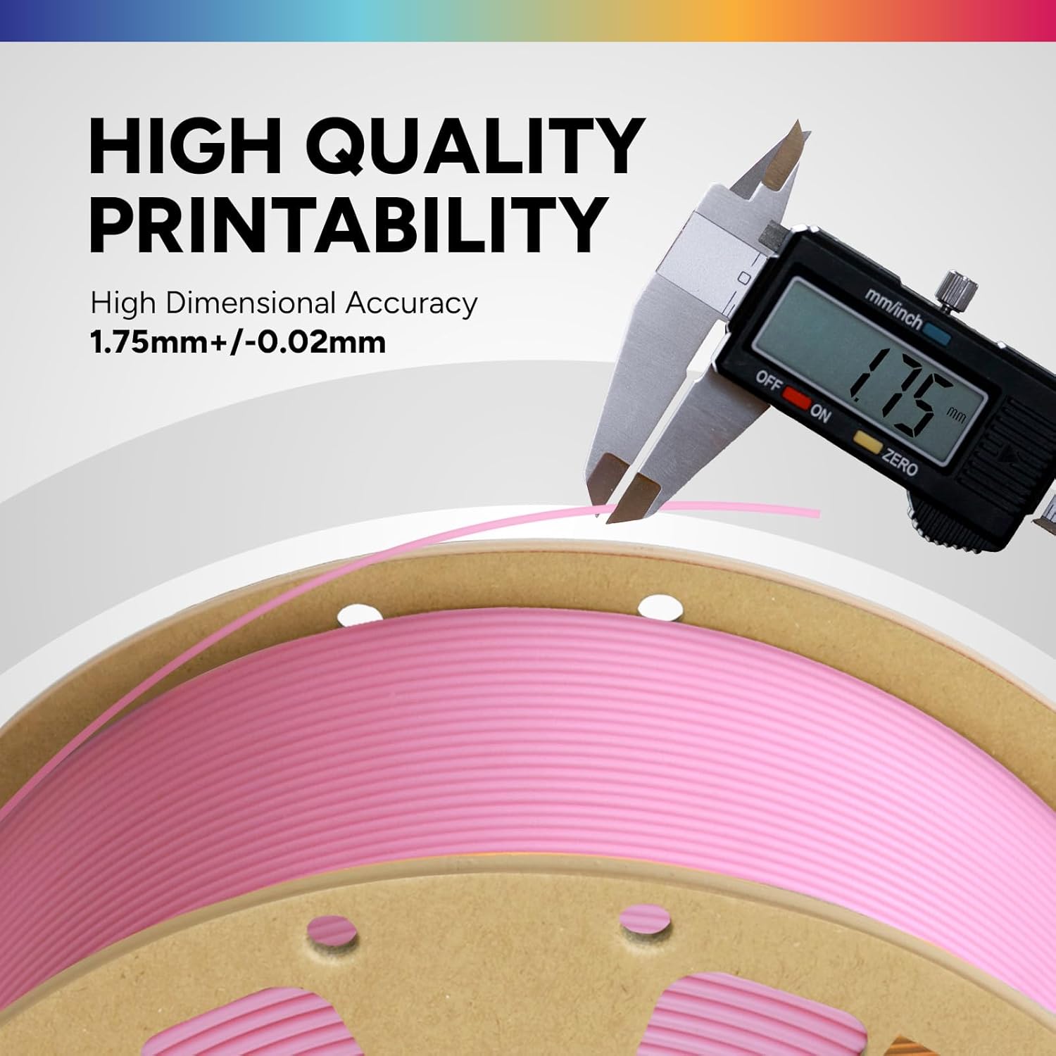 OVERTURE PLA Filament 1.75mm PLA 3D Printer Filament, 1kg Cardboard Spool (2.2lbs), Dimensional Accuracy +/- 0.02mm, Fit Most FDM Printer (Black 1-Pack) - PuriLite