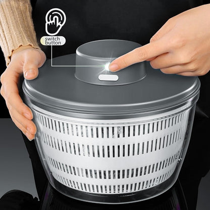 Vegetable Washing Machine Kneading Bowl, Multifunctional Spinner Dryer Vegetable Dryer Salad Mixer Salad Spinner Lettuce Dryer for Home Kitchen (Gray) - PuriLite