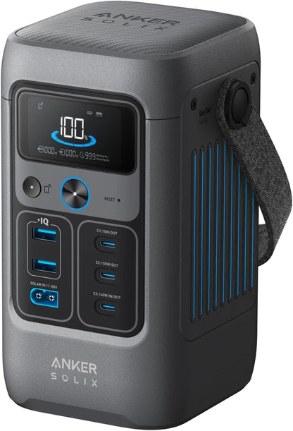 Anker SOLIX Power Bank Station C200 DC, 192Wh Portable Power Station, LiFePO4 Battery, 200W Solar Generator, for Outdoor Camping, Traveling, and Emergencies (No Wall Charger Included) - PuriLite