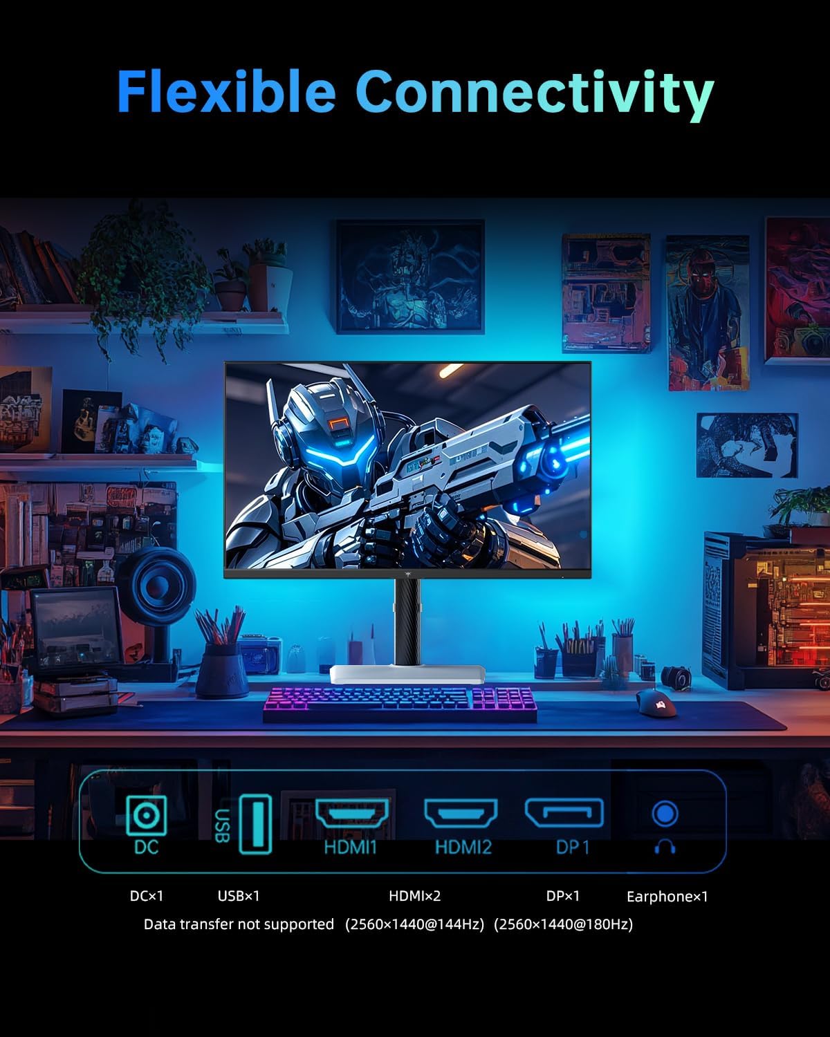 KTC 32 Inch 2K Computer Monitor, IPS 1440p Monitor with Ultra-Thin Bezels, HDR10, Freesync/G-sync, HDMI/DP Ports, Tilt Adjustable, Eyecare, Ideal for Business, Office, and Casual Gaming - PuriLite