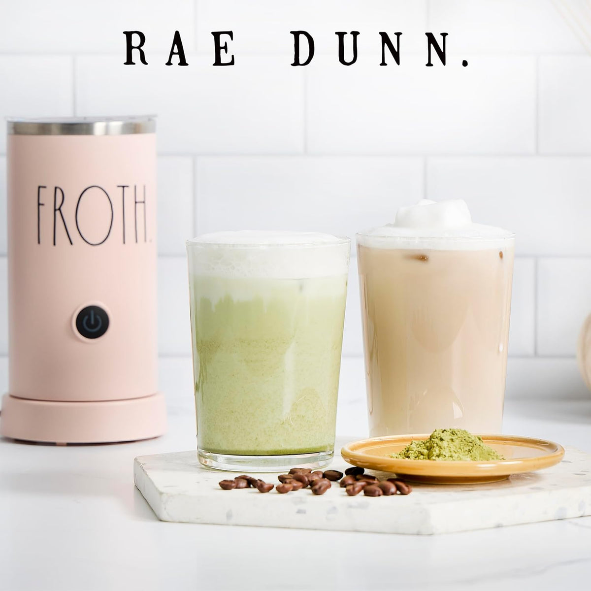 Rae Dunn - Electric Milk Frother - Elegant Automatic Milk Steamer and Frother, Milk Warmer, Hot and Cold Frothing Machine for Coffee, Latte, Cappuccino, Macchiato, - PuriLite