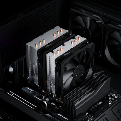upHere D6SEC CPU Cooler, Intel LGA2011,LGA2066, LGA1700,AMD AM5/AM4/Ryzen 120mm,Dual Towers,5V ARGB - PuriLite